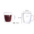 Haonai 2015 popular designed double wall glass cup